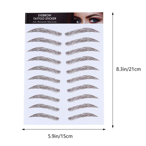 Beaupretty 4 Pcs Eyebrow Tattoo Sticker Temporary Eyebrow Tattoos Eyebrows Tattooed Waterproof Eyebrow Transfers Stickers for Women Men (Brown 1)