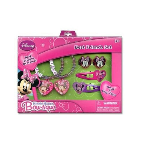 Disney Minnie Mouse Bow-Tique Best Friends Bracelet/Ring & Hair Clip Accessory Set for Ages 3 & Up