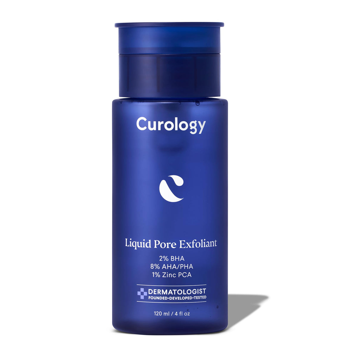 Curology Liquid Pore Exfoliant, 2% BHA Salicylic Acid, 8% AHA/PHA Lactic Acid, and 1% Zinc PCA, Brightening and Exfoliating Facial Skin Care, 4 fl oz