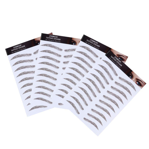 Beaupretty 4 Pcs Eyebrow Tattoo Sticker Temporary Eyebrow Tattoos Eyebrows Tattooed Waterproof Eyebrow Transfers Stickers for Women Men (Brown 1)