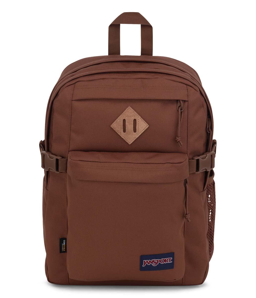 JanSport Main Campus FX Backpack - Travel, or Work Bag w 15-Inch Laptop Pack with Leather Trims, Basic Brown