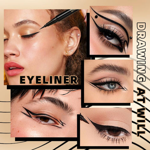 AKARY Liquid Eyeliner, No Budge Retractable Eyeliner, Professional Makeup Eyeliner, Ultra-Pigmented & Waterproof Eye Liner, Eyeliner-Black, Liquid No-Skip Eyeliner, Ultra-Smooth Liquid Eyeliner Pencil