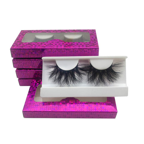 Wholesale 25mm Mink Lashes Mikiwi E01-5, Real Mink EyeLashes, Thick HandMade Full Strip Lashes, Crueltyl Free Fluffy Lash, Dramatic Lashes for Halloween Party, 3D Mink Lashes Bulk Pack-5