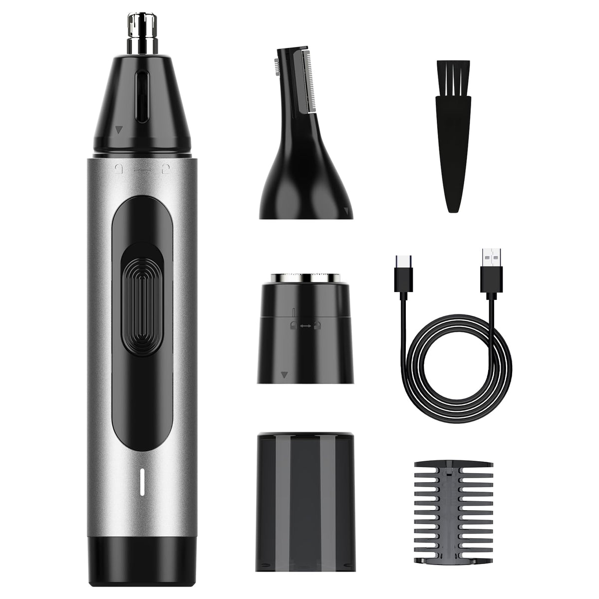 Nose Hair Trimmer for Men Rechargeable USB Ear Nose Eyebrow Trimmer 3 in 1 Electric Facial Hair Trimmer Kit Waterproof Nasal Trimmer Painless Nose Clippers Shaver for Easy Cleansing