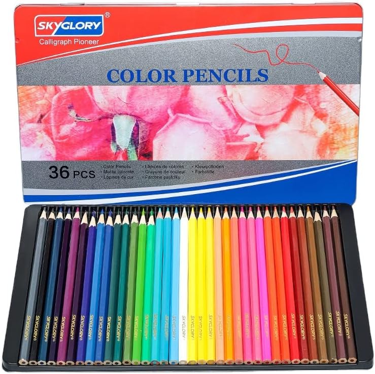 INFINITY Fine Art Pastel Pencil Set of 36 (in an Elegant Reusable Tin Box),Assorted