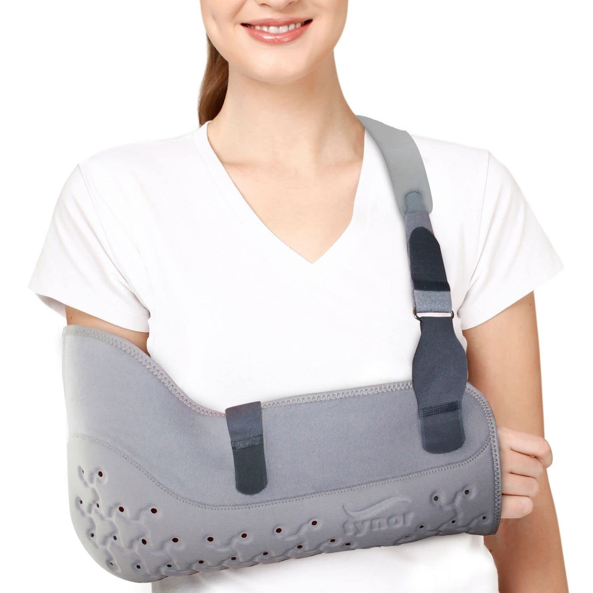 Tynor Pouch Arm Sling Urbane for Shoulder Immobilizer, Injury Support, Fractured, Dislocated, Broken Arm, Rotator Cuff, Adjustable Padded Medical Sling with thumb loop, Shoulder Brace for Women and Men for Left and Right Arm