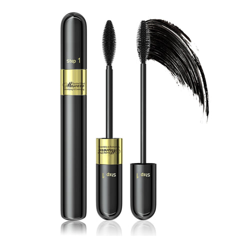 Tubing Mascara 2 in 1 Mascara Black Volumizing and Lengthening,Liquid Lash Extensions Mascara 5x Longer Waterproof and Washable,Natural Curling Eyelashes Eye Makeup