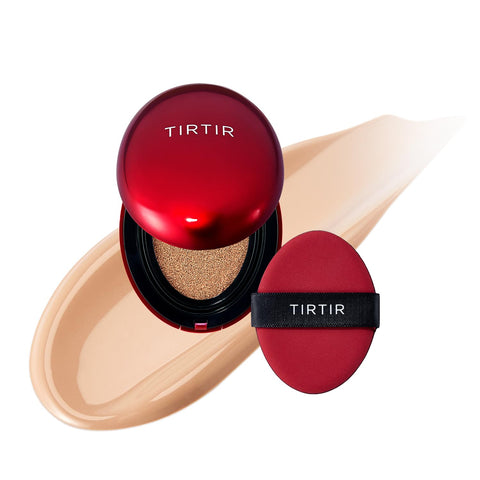 TIRTIR Mask Fit Red Cushion Foundation | Full coverage, Weighless, Skin fit, Satin Glow Finish, Korean cushion foundation (Pack of 1)