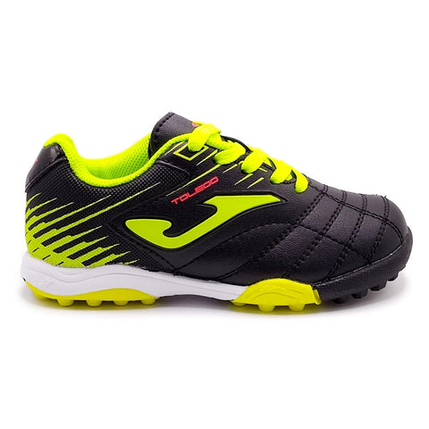 Toledo JR Kids Turf Soccer Shoes Black/Neon Yellow-10