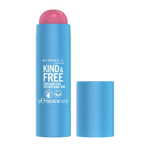 Rimmel London Kind & Free, 003 Pink Heat, Multi-Stick, For Cheeks and Lips, Hydrating, Buildable Color, Vegan Formula, Clean Formula, 0.18oz