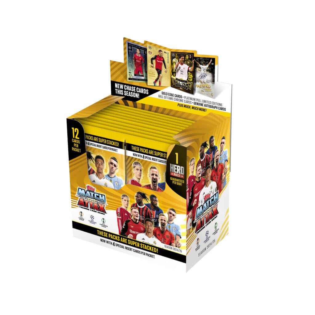 Topps Match Attax 24/25 - Full Box - contains 24 packets (288 cards) plus look out for special Hero Packets (1 guaranteed per box).