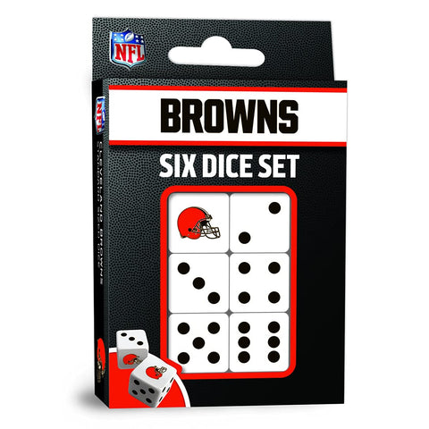 MasterPieces Game Day - NFL Cleveland Browns - 6 Piece Team Logo Dice Set - D6 Standard Size