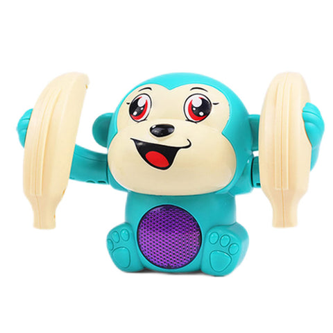 Early Eon Roll Monkey Toy th Lits and Music, Rolling Forward and Bkward, Electric Baby Tuling Rolling Monkey Voice Control Toy Gifts for Toddle Boys Girls