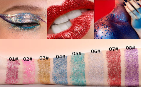 MAEPEOR Body Glitter Stick 8 Colors Mermaid Sequins Face Glitter Gel Holographic Chunky Glitter Face Paint for Face/Body/Hair/Eyes/Lip (Color 07)