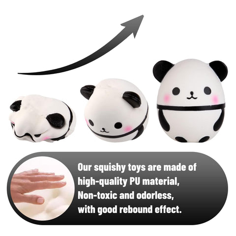 Anboor 3.9 Inches Squishies Panda Egg Kawaii Soft Slow Rising Mini Animal Squishies Squeeze Toys for Kids Collection Stress Relief Kid's Toys