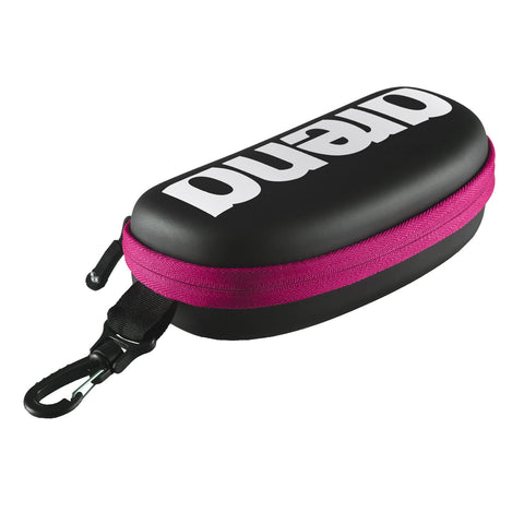 arena Goggle Case, Black-white-fuchsia, 19x8x6 cm