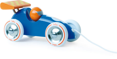 Vilac 2309Y Pull Along Racing Car, Blue and Orange, Multi-Color