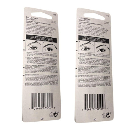 Pack of 2 Revlon Colorstay Brow Tint, Soft Black 715