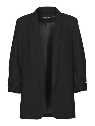 Pieces Women's Pcboss 3/4 Blazer Noos Suit Jacket, Black (Black Black), L UK