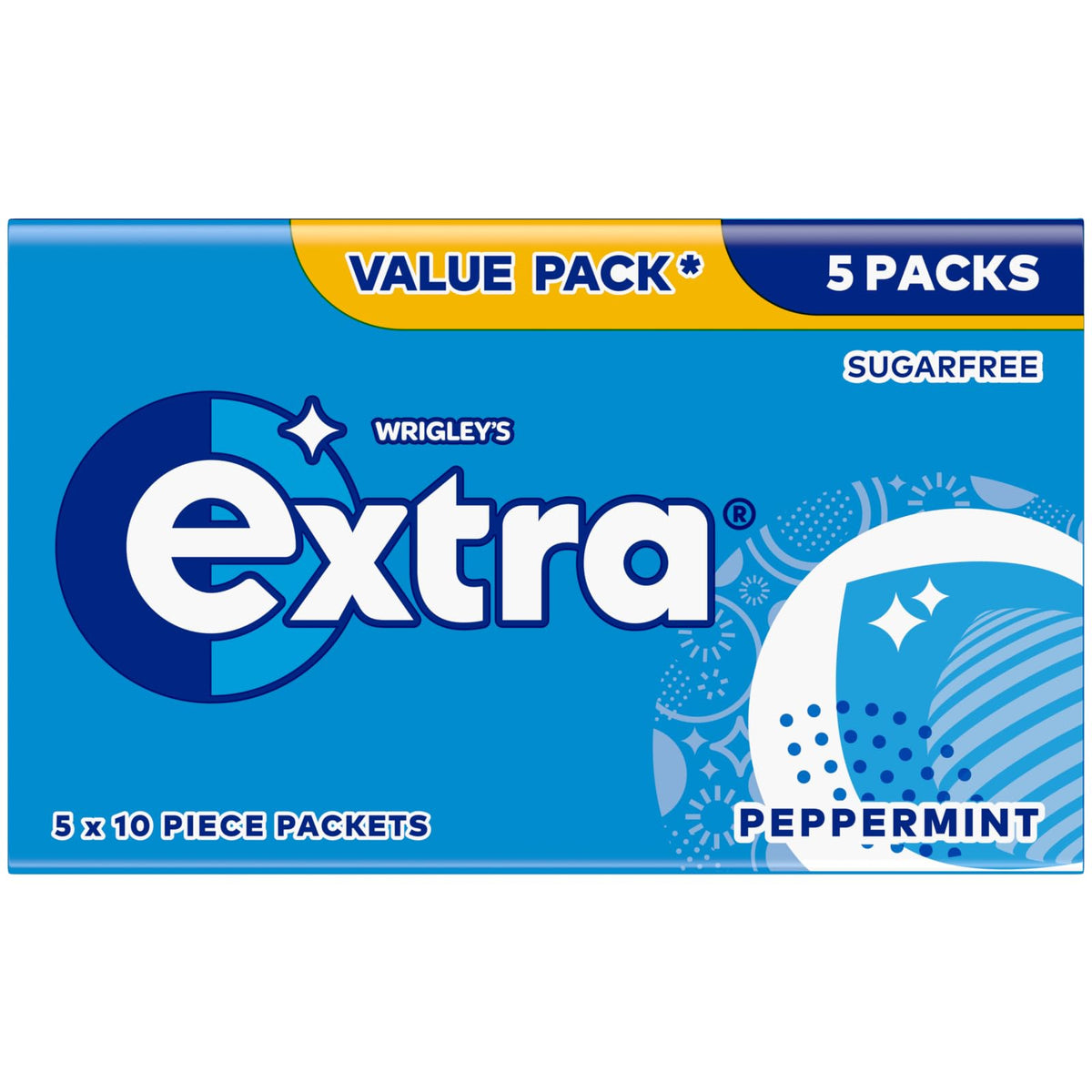 Wrigleys Extra Peppermint Chewing Gum Sugar Free Multipack, 84 Grams