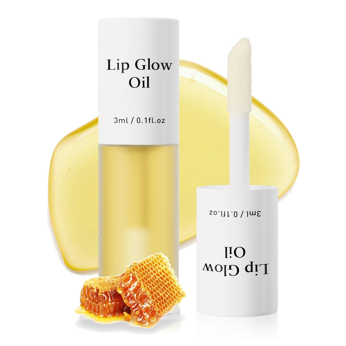 CAHIUYOA Honey Lip Glow Oil Moisturizing Plumping Lip Gloss Lip Plumper Gloss Lip Oil Tinted Lip Balm Lip Care for Women - 05 Honey