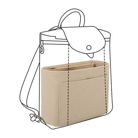 Lckaey Bag organizer insert for le pliage backpack Felt insert knapsack purse insert Y083-Khaki