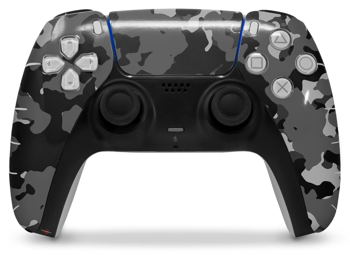 WraptorSkinz Skin Wrap Compatible with Sony PS5 DualSense Controller WraptorCamo Old School Camouflage Camo Black (Controller NOT Included)