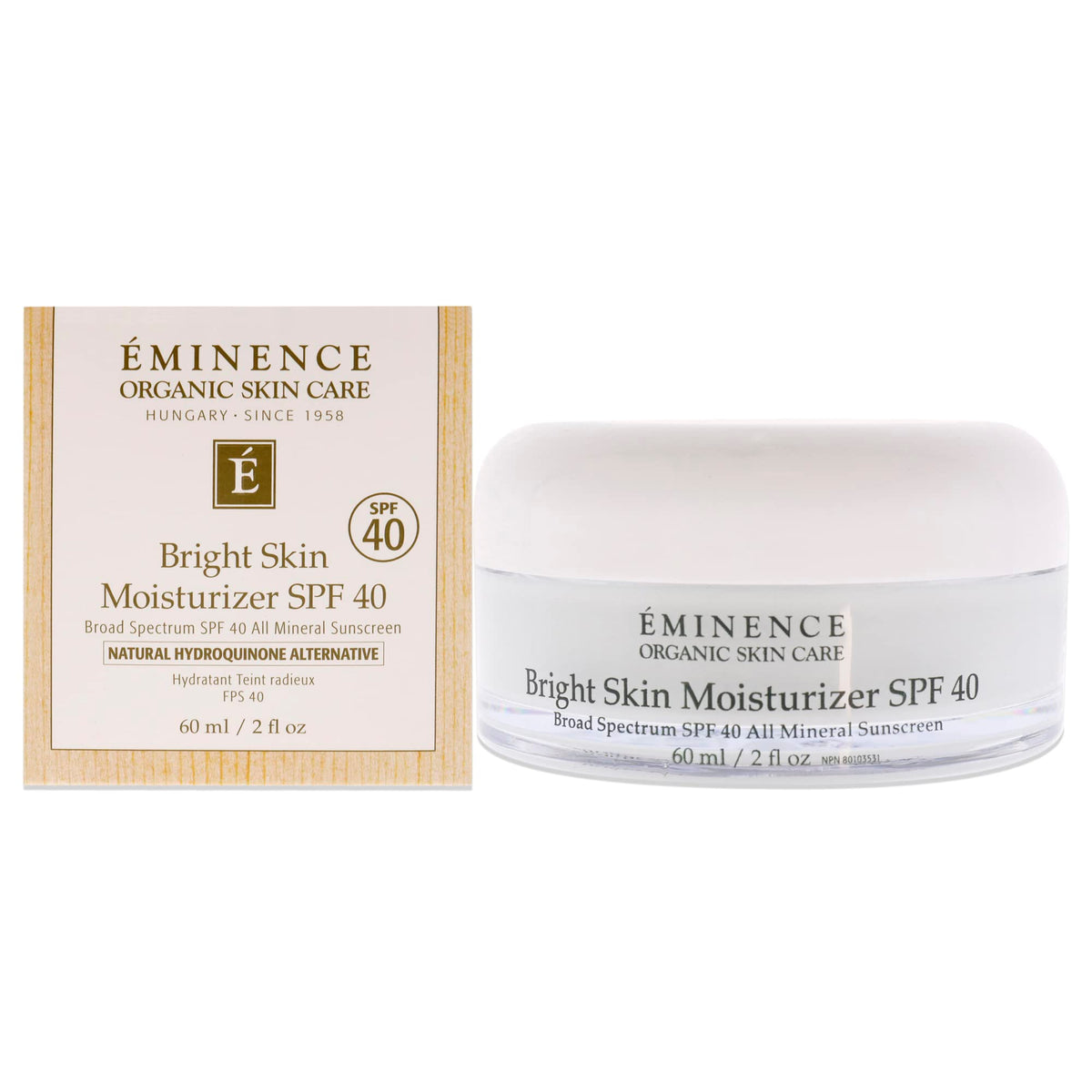 Eminence Bright Skin Moisturizer SPF 40 For Unisex 2 oz Sunscreen