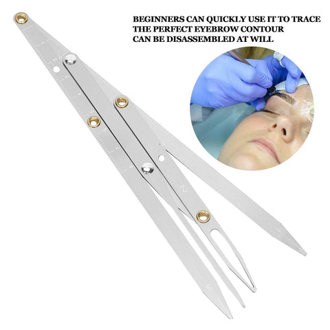 Eyebrow Ruler, Microblading Tattoo Eyebrow Ruler Positioning Measurement Tattoo Calipers Eyebrow Measure Tool Golden Ratio Makeup Symmetrical Tool Accessory(white)