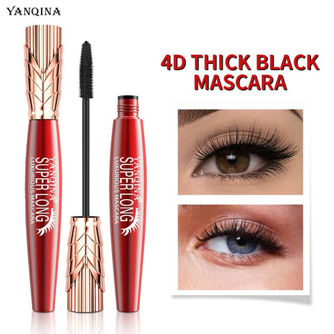 4D Super Long Mascara, Waterproof Long Lasting Mascara Black Volume and Length Natural, Exquisitely Full, Lengthening Thickening Softer Fuller Lashes Amplify Sweat Proof Eyelash Mascara