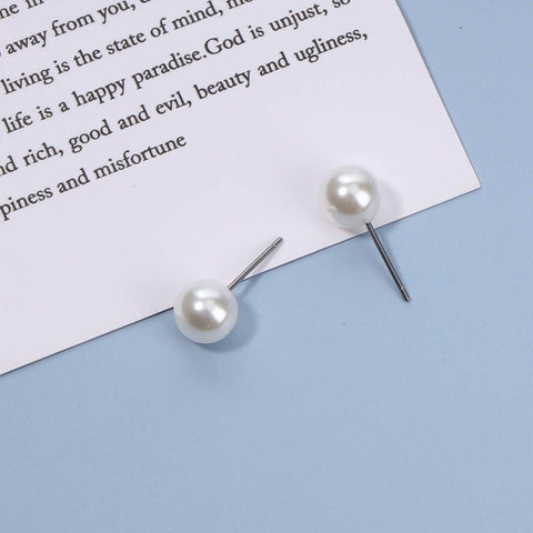 Yheakne Boho Pearl Studs Earrings Tiny Pearl Earrings Minimalist Earrings Pearl Simple Studs Jewelry for Women and Girls Bridesmaid Gifts