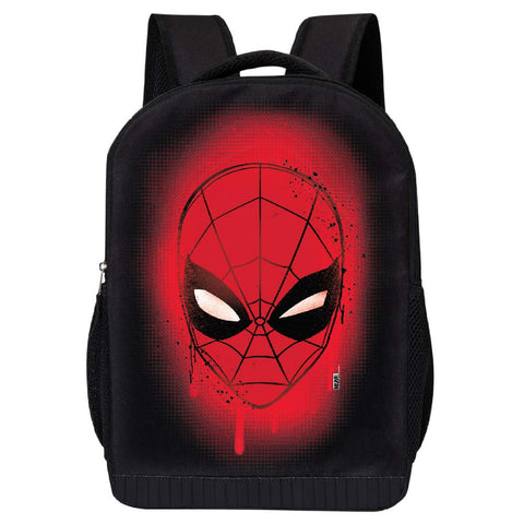 Marvel COMICS CLASSIC SPIDERMAN BACKPACK BLACK SPIDERMAN 18 INCH AIR MESH PADDED BAG (Spiderman Face)