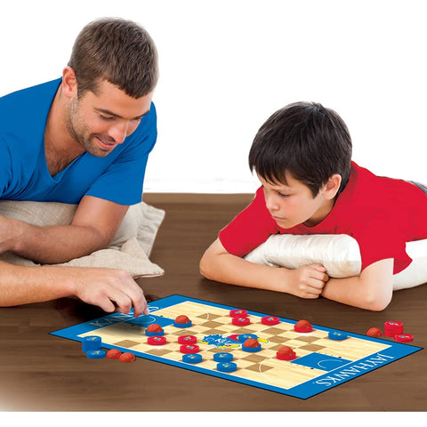 MasterPieces Family Game - NCAA Kansas Jayhawks Checkers - Officially Licensed Board Game for Kids & Adults