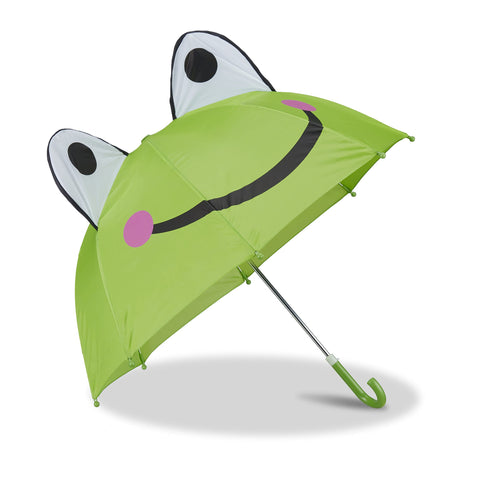 Relaxdays 10022286_767 Umbrella 3D Frog, for Boys and Girls, Green