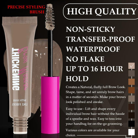 Kaely Thickening Brow Mascara,Tinted Eyebrow Gel Waterproof,Eyebrow Color Makeup,Brow Fast Sculpt,Vegan,Cruelty Free,maquillaje gel para cejas a prueba de agua,01 Taupe