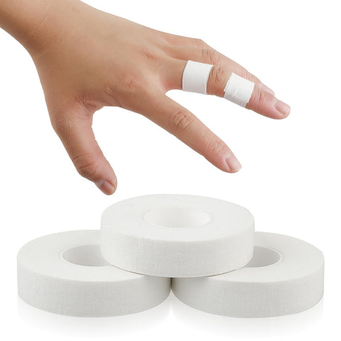 YUXIANLB Finger Tape, 0.5 Inch x 10 Yard White Athletic Tape Extra Strong Adhesive, 3 Rolls Sport Tape, Medical Tape, Foot Tape for Rock Climbing, Grappling, Basketball, Lifters and BJJ Finger Tape