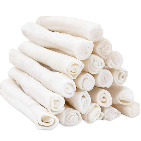 MON2SUN Dog Rawhide Rolls Twist Sticks 6-6.5 Inch Natural Dog Treat Dog Rawhide Chews 18 Count for Puppy and Small Dogs