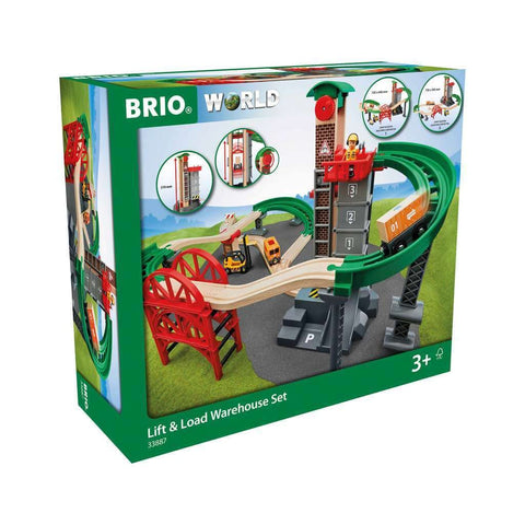 BRIO World Railway Lift & Load Warehouse Set for Children Age 3 Years Up - Wooden Trains Add On Accessories - Christmas Gifts for Toddlers