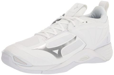 Mizuno Men's Wave Momentum 2 Volleyball Shoe | Indoor Court Shoe | White/Silver | US Men's 12.5