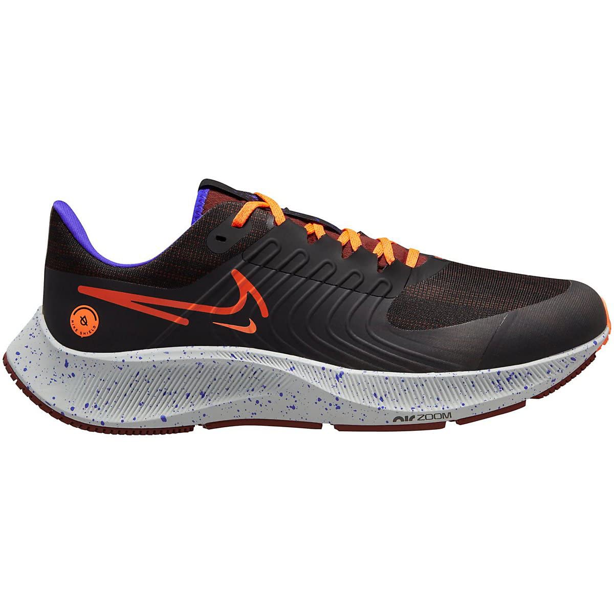 Nike Air Zoom Pegasus 38 Shield Mens Running Trainers DC4073 Sneakers Shoes (UK 6.5 US 7.5 EU 40.5, Black Orange 003)