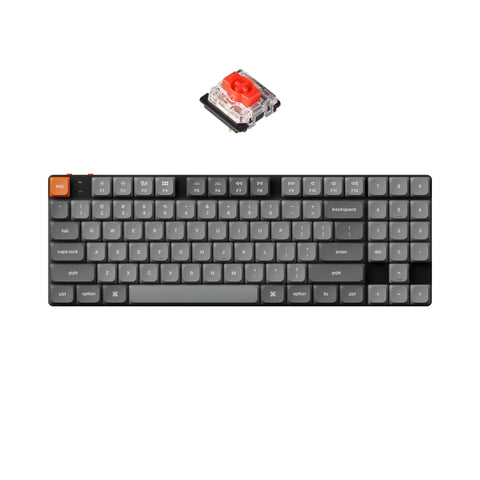 Keychron K13 Max Low-Profile Wireless RGB Mechanical Keyboard, Bluetooth/2.4 GHz/Wired QMK/VIA Programmable, TKL Keyboard with Number Pad Compatible with Mac Windows Linux