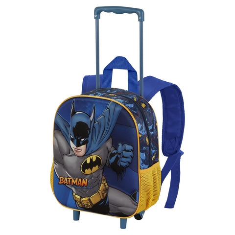 DC Comics Batman-Small 3D Backpack with Wheels, 26 x 34 cm, Capacity 12.5 L