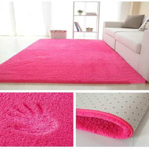 AYMAYA Not-slip Soft Cozy Area Rugs For Girl Room Nursery Decor Yoga Food Back For Bedroom Living Room,Shag Area Rug Fluffy Carpet,Modern Carpet-H 62 * 162cm