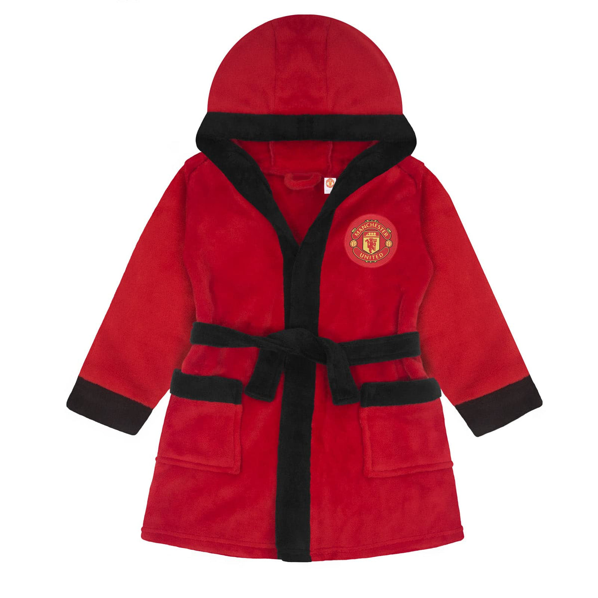 Manchester United FC Official Baby Hooded Fleece Dressing Gown Red 0-6 Months