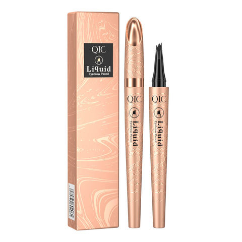 Professional Eyebrow Pencil brown, Liquid Microblade Eyebrow Pen with 4 Claws, Long Lasting Waterproof & Natural Looking and Stays on All Day (Q706-3)