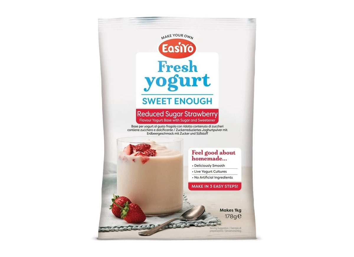 Easiyo Sweet Enough Strawberry Flavoured Yogurt Sachet 178g For Use With EasiYo Yoghurt Maker