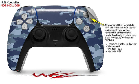 WraptorSkinz Skin Wrap Compatible with Sony PS5 DualSense Controller WraptorCamo Digital Camo Navy (Controller NOT Included)