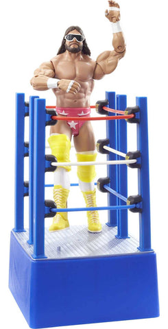 WWE Wrestlemania Moments Macho Man Randy Savage 6 inch Action Figure Ring Cart with Rolling WheelsCollectible Gift for WWE Fans Ages 6 Years Old and Up