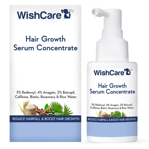 WishCare Hair Growth Serum Concentrate - Rosemary, 3% Redensyl, 4% Anagain, 2% Baicapil, Caffeine, Biotin, Plant Keratin & Rice Water - Hair Growth Serum for Men & Women