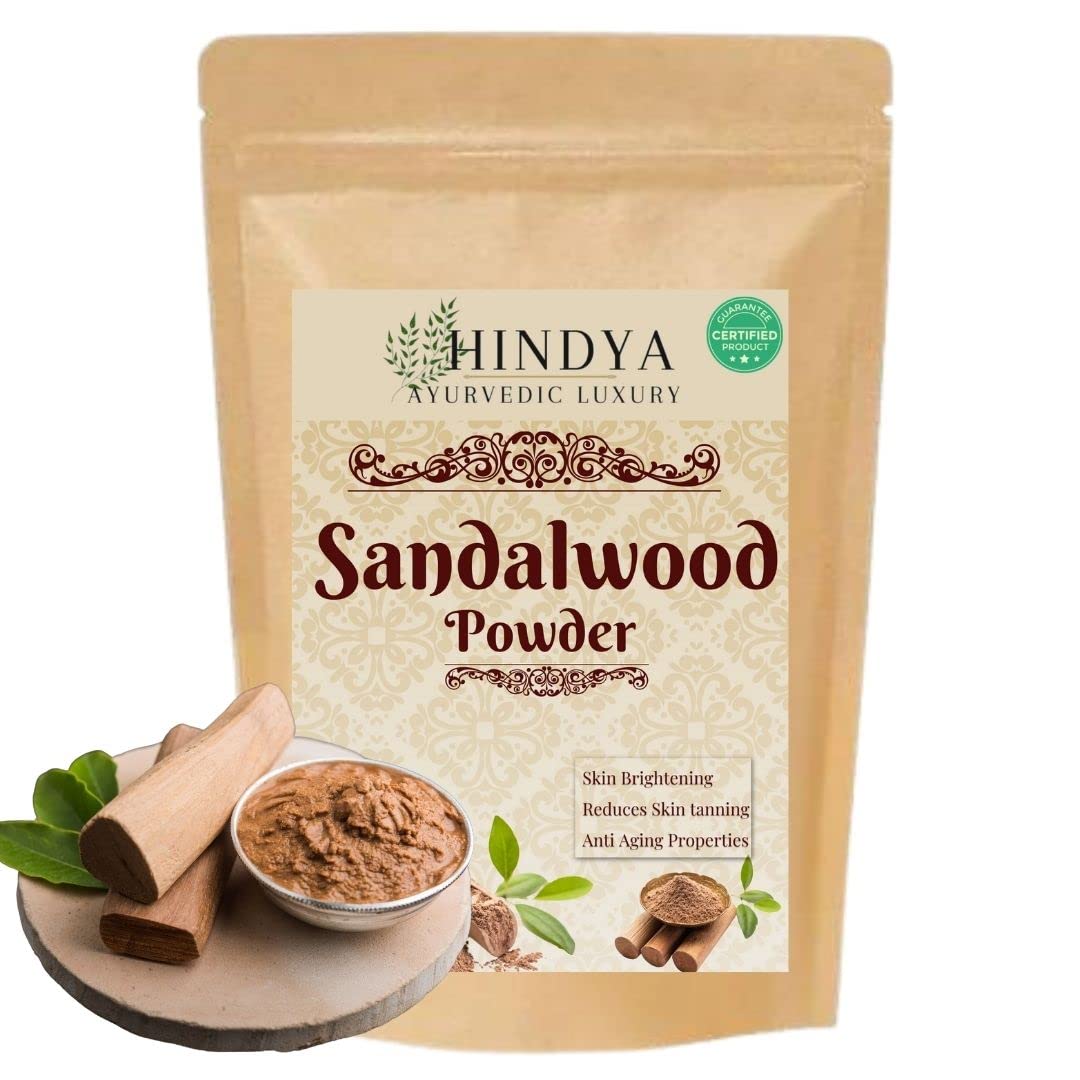 Hindya Ayurvedic Luxury Sandalwood Powder for face pack | Skin | Organic | Puja | Face Pack | for pooja, Sandal wooden powder, Chandan powder sticks,Tilak,Chandanam, chandana mutti, 100g